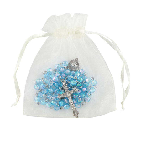 Light Blue Crystal Rosary by Catholic Brands, product view 2