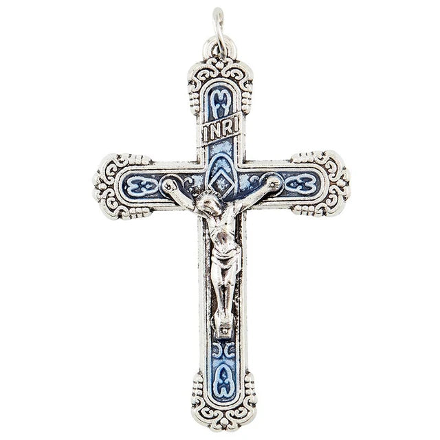 Crucifix Pendant With Blue