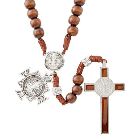 Brown Saint Benedict Paracord Rosary by Catholic Brands, product view 2