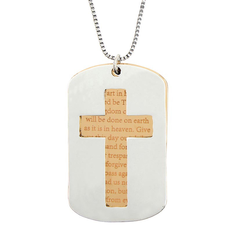 Men's Our Father Prayer Dog Tag Chain