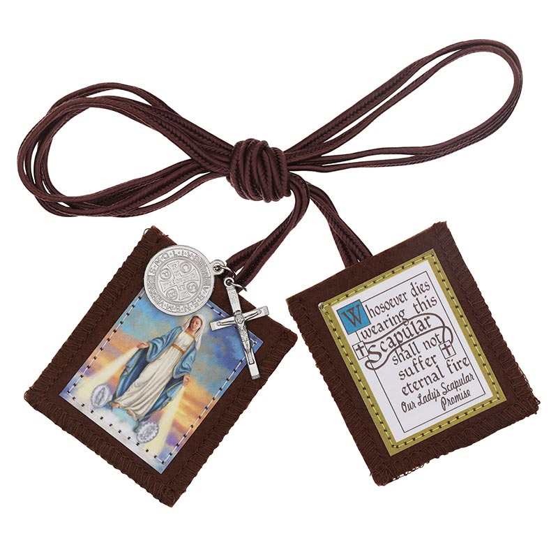 Michael Adams Brown Scapular - Our Lady of Grace by Catholic Brands, product view 2