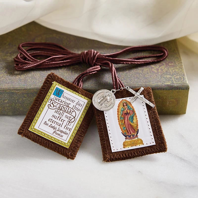 Michael Adams Brown Scapular - Our Lady of Guadalupe by Catholic Brands, product view 2