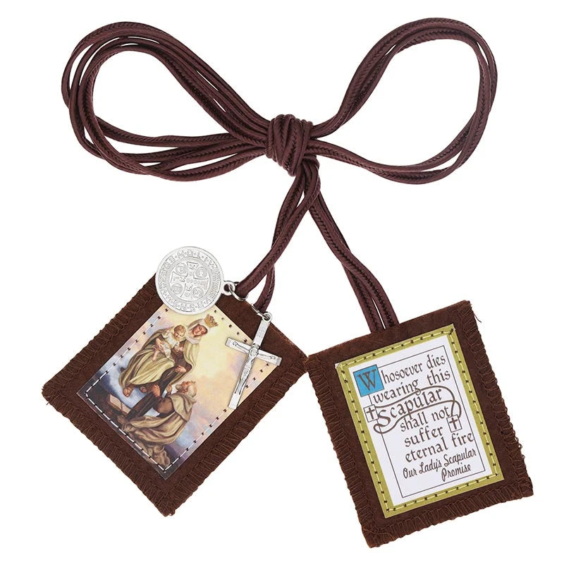 Michael Adams Brown Scapular - Our Lady of Mount Carmel by Catholic Brands, product view 2