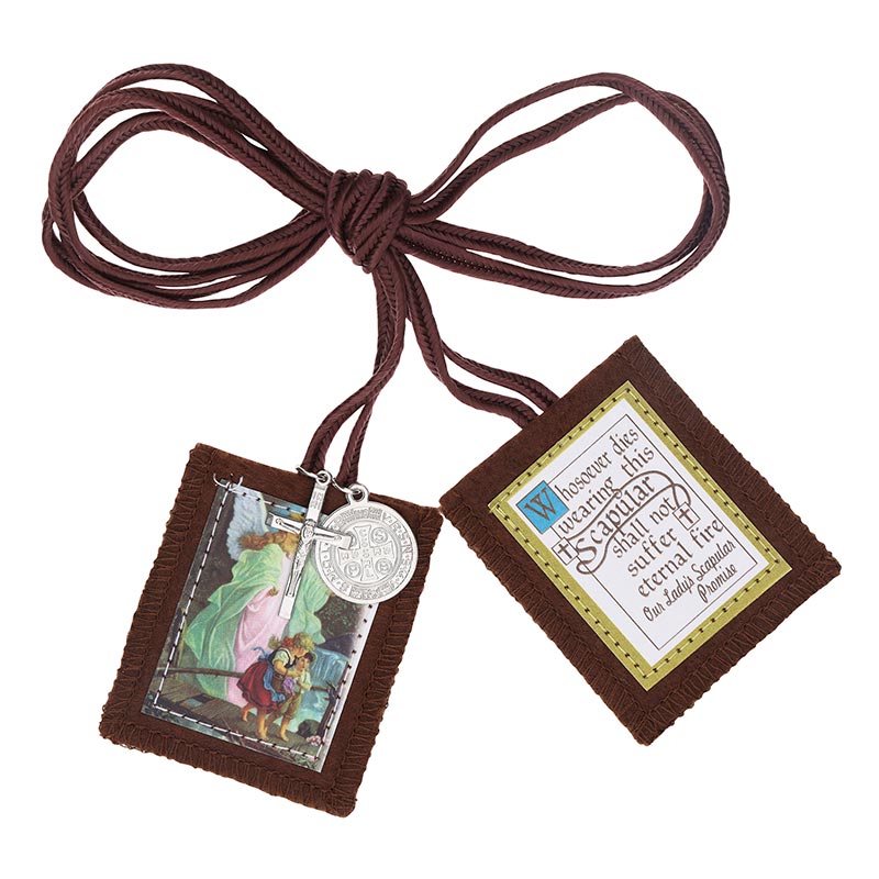 Michael Adams Brown Scapular - Guardian Angel by Catholic Brands, product view 2