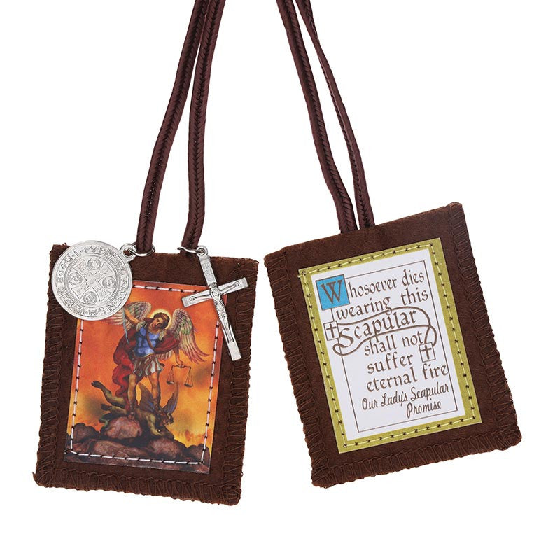 Michael Adams Brown Scapular - Saint Michael by Catholic Brands
