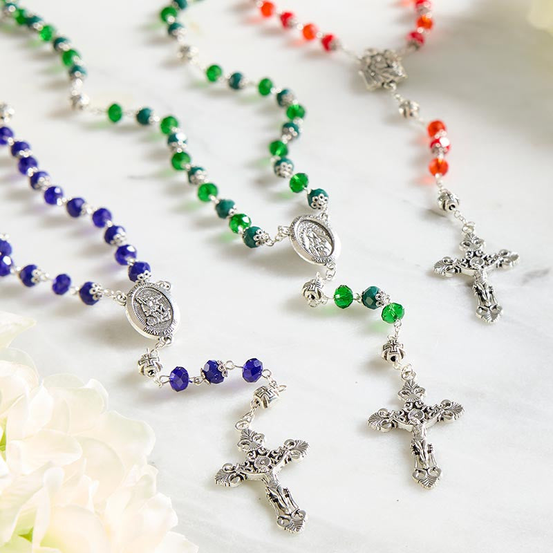 Sun Crystal Rosary - Sacred Heart by Catholic Brands, product view 2