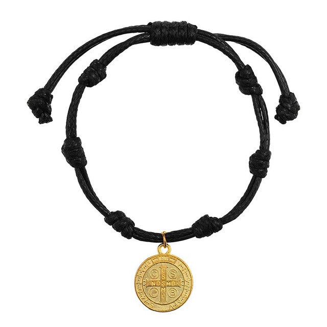 Saint Benedict Medal Bracelet - Black