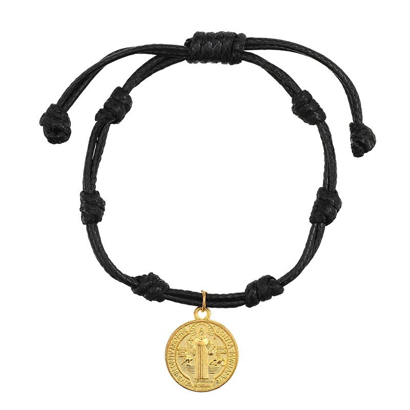 Saint Benedict Medal Bracelet - Black