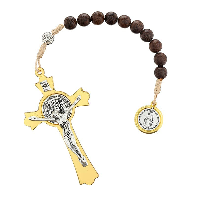 Saint Benedict Wooden One Decade Rosary