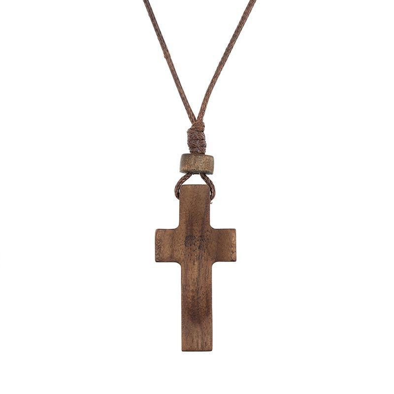 Wooden Cross Necklace
