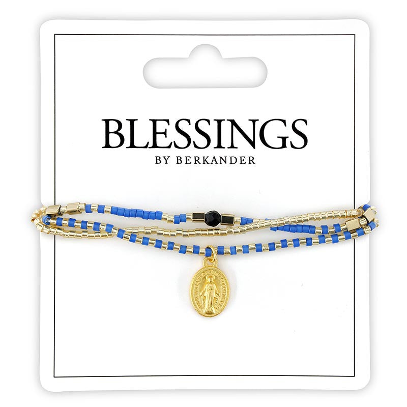 Miraculous Medal Adjustable Bracelets - Blue