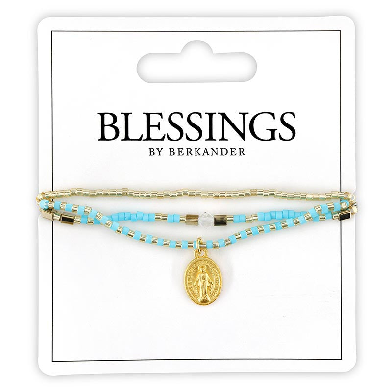Miraculous Medal Adjustable Bracelets - Turquoise