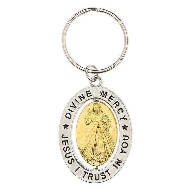 Divine Mercy Revolving Key Ring