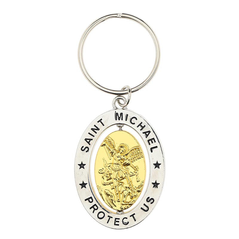 Saint Michael Revolving Key Ring