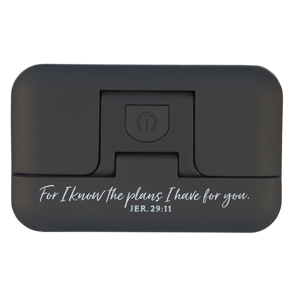 I Know the Plans Black Adjustable Clip-on Book Light - Jeremiah 29:11 by Christian Art Gifts