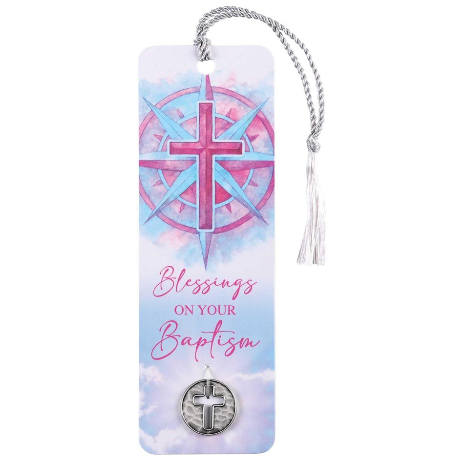 Tassel Coin Bookmark Pink Cross Baptism by Dicksons