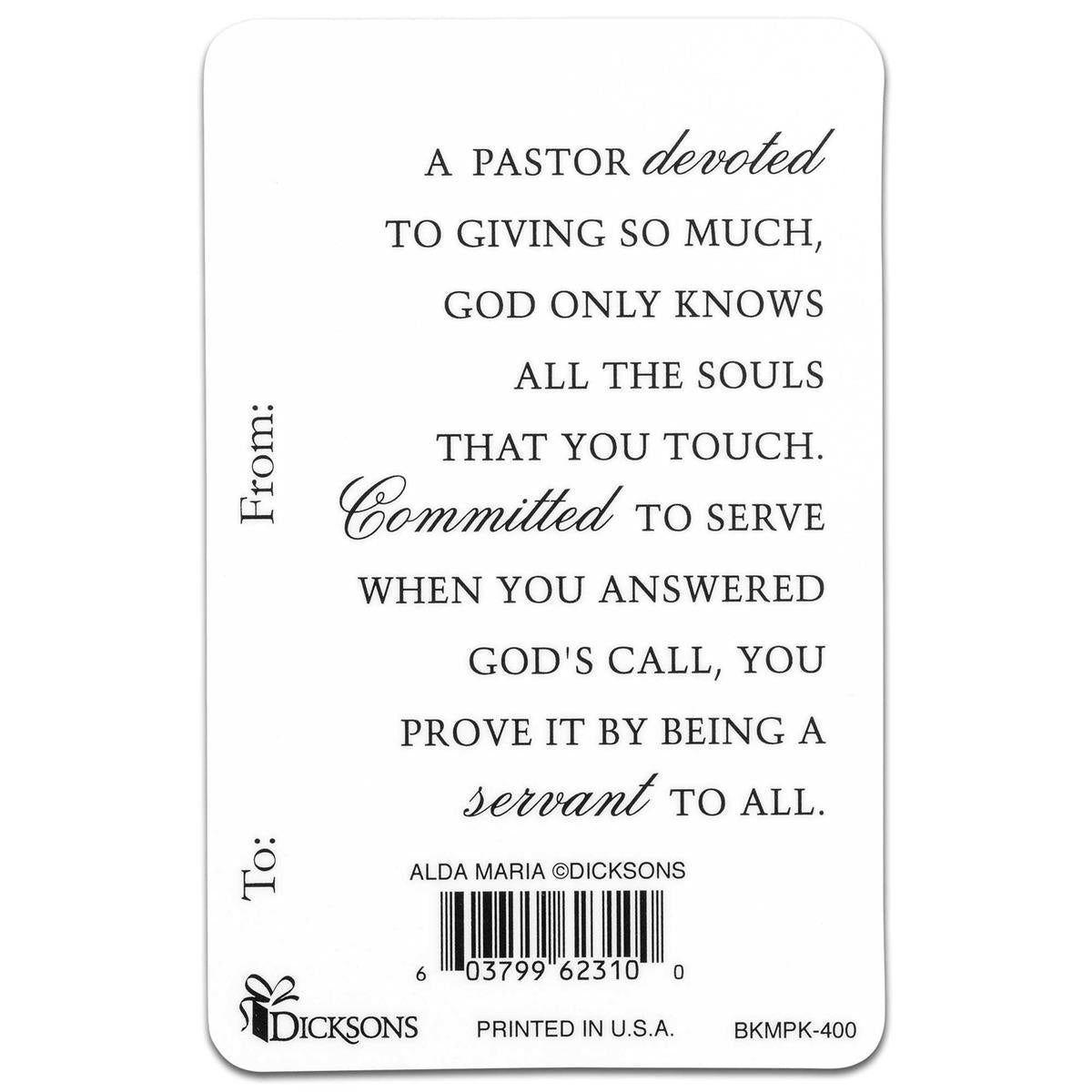 Pastor Sunset 2.5 x 3.8 Inch Cardstock Keepsake Bookmark Pocketcard Pack of 12 by Dicksons, product view 2