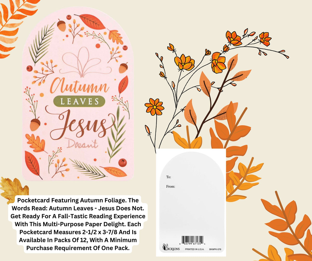 Pocketcard Autumn Leaves Jesus Does Not by Dicksons, product view 3