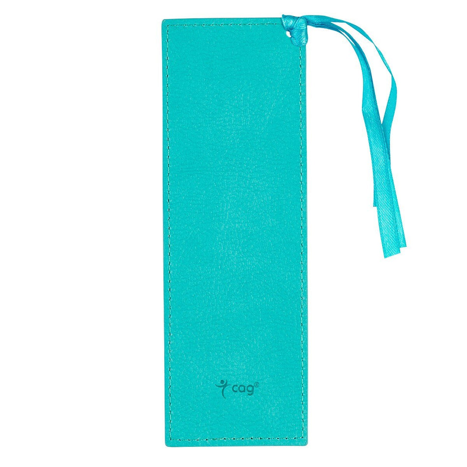 Everlasting Love Teal Faux Leather Bookmark - Jeremiah 31:3