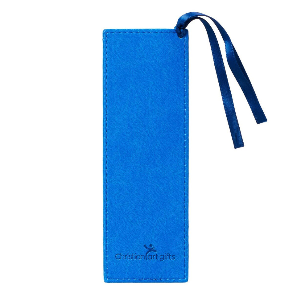 Trust In The Lord Blue Faux Leather Bookmark - Proverbs 3:5-6