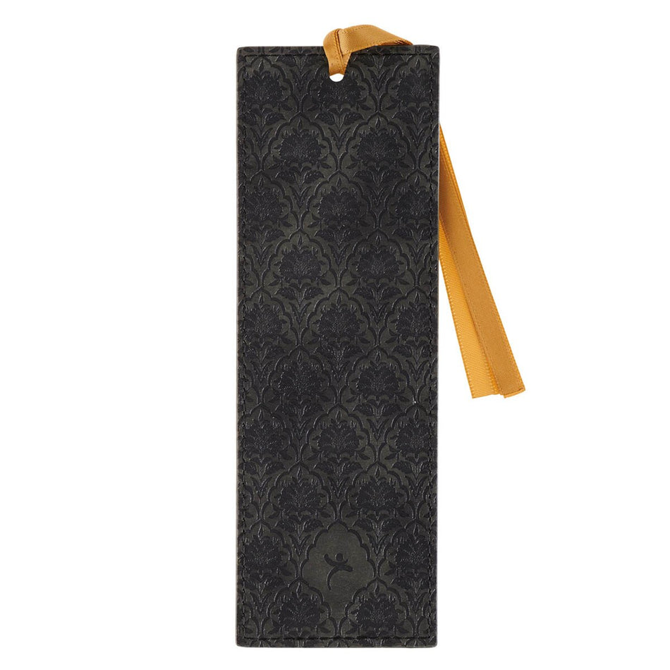 The Plans Graphite and Black Floral Faux Leather Bookmark - Jeremiah 29:11 by Christian Art Gifts, product view 2