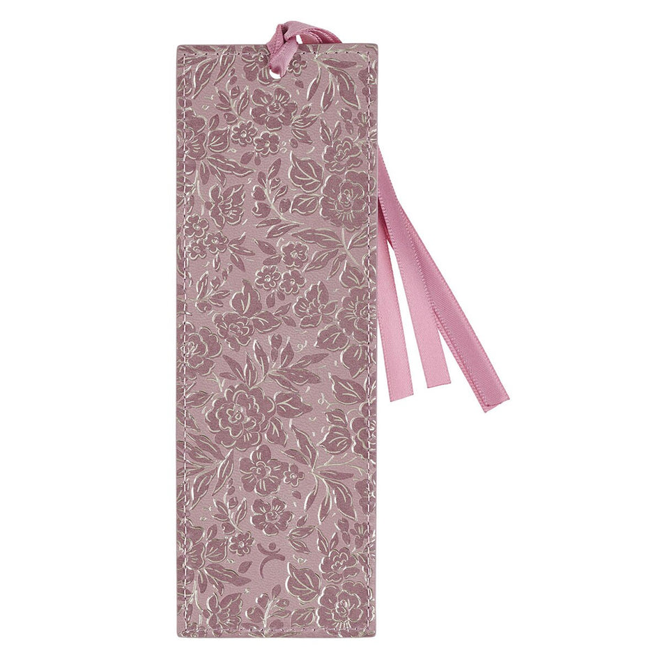 Be Still and Know Dusty Mauve Faux Leather Bookmark - Psalm 46:10 by Christian Art Gifts, product view 2