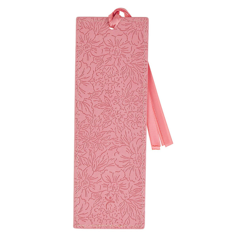 For I Know the Plans Sunset Pink Faux Leather Bookmark - Jeremiah 29:11 by Christian Art Gifts, product view 2