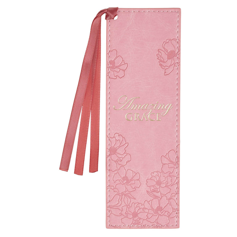 Amazing Grace Ballet Pink Faux Leather Bookmark by Christian Art Gifts