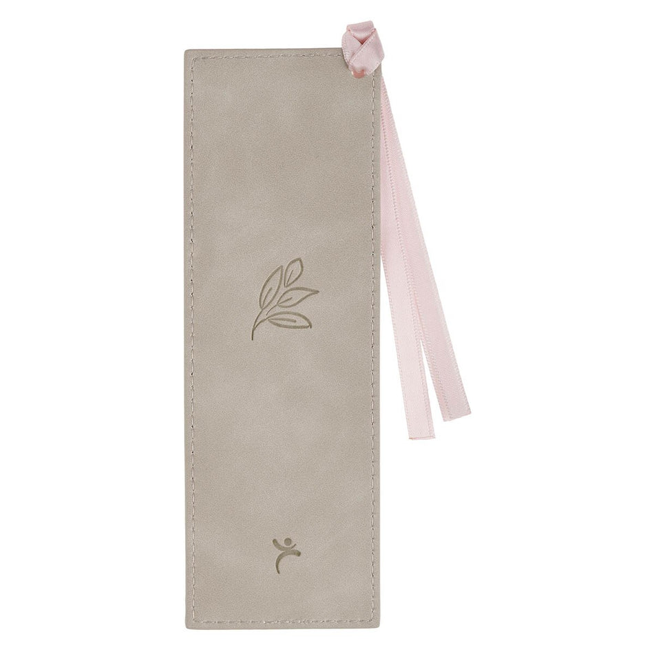 Everything Beautiful Taupe Faux Leather Bookmark - Ecclesiastes 3:11 by Christian Art Gifts, product view 2