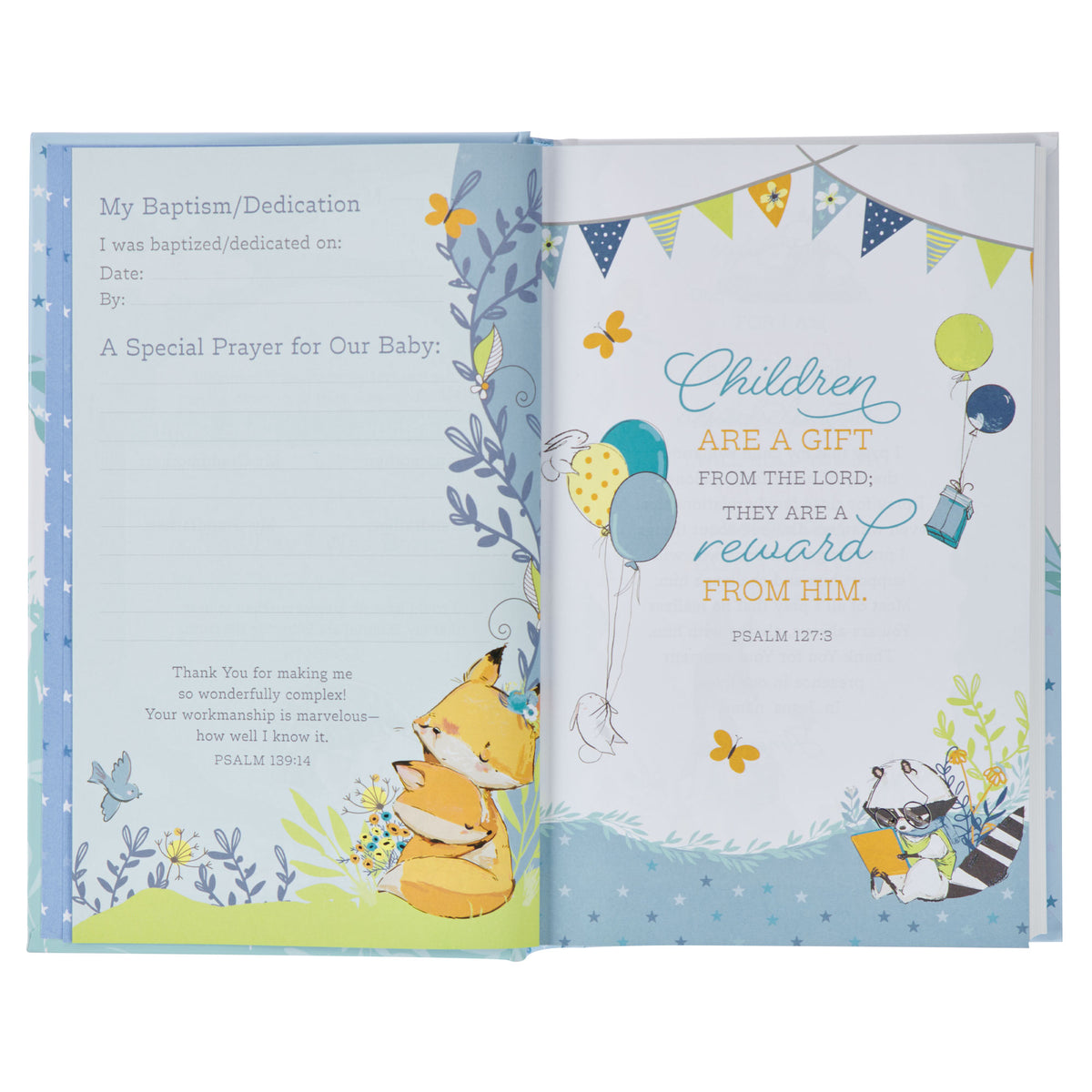 Blue Hardcover NLT Keepsake Bible for Boys by Christian Art Gifts, product view 9