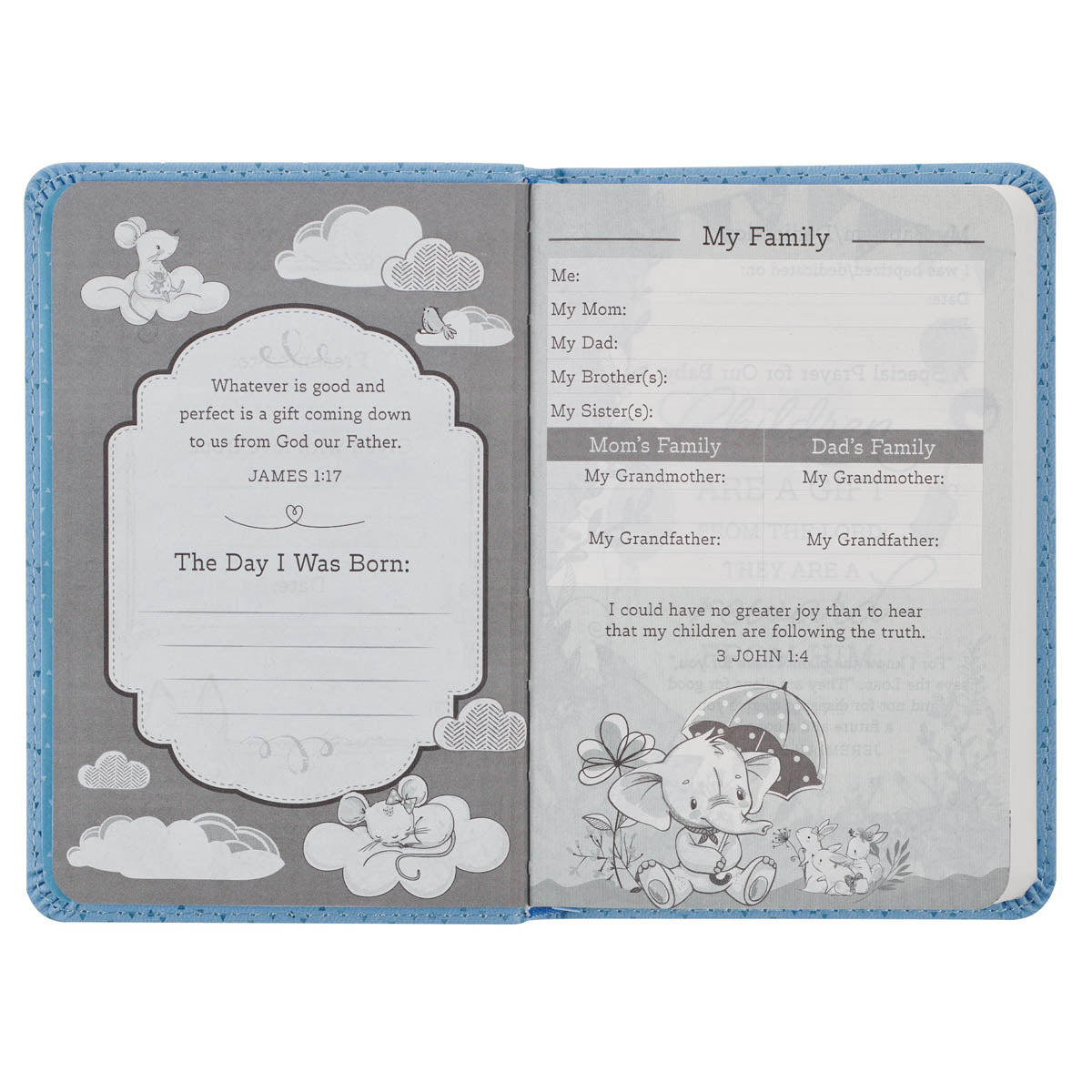 Blue Hardcover NLT Keepsake Bible for Boys by Christian Art Gifts, product view 7