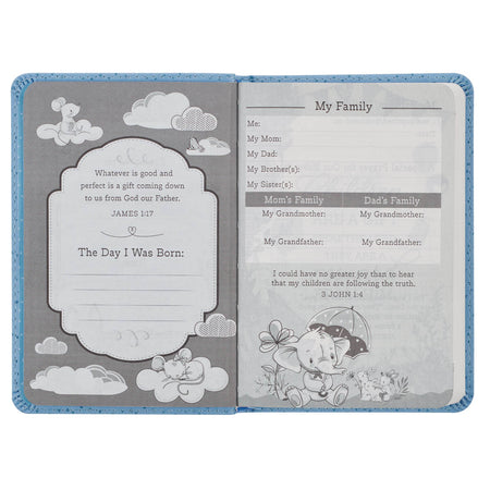 Blue Hardcover NLT Keepsake Bible for Boys by Christian Art Gifts, product view 7