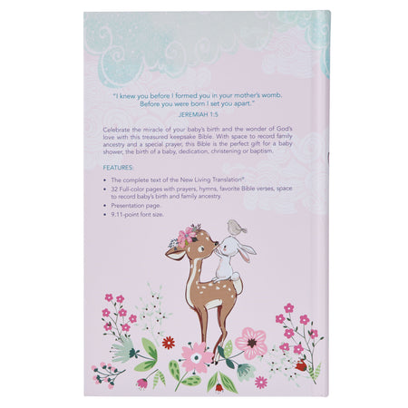 Blush Pink Hardcover NLT Keepsake Bible for Girls by Christian Art Gifts, product view 4