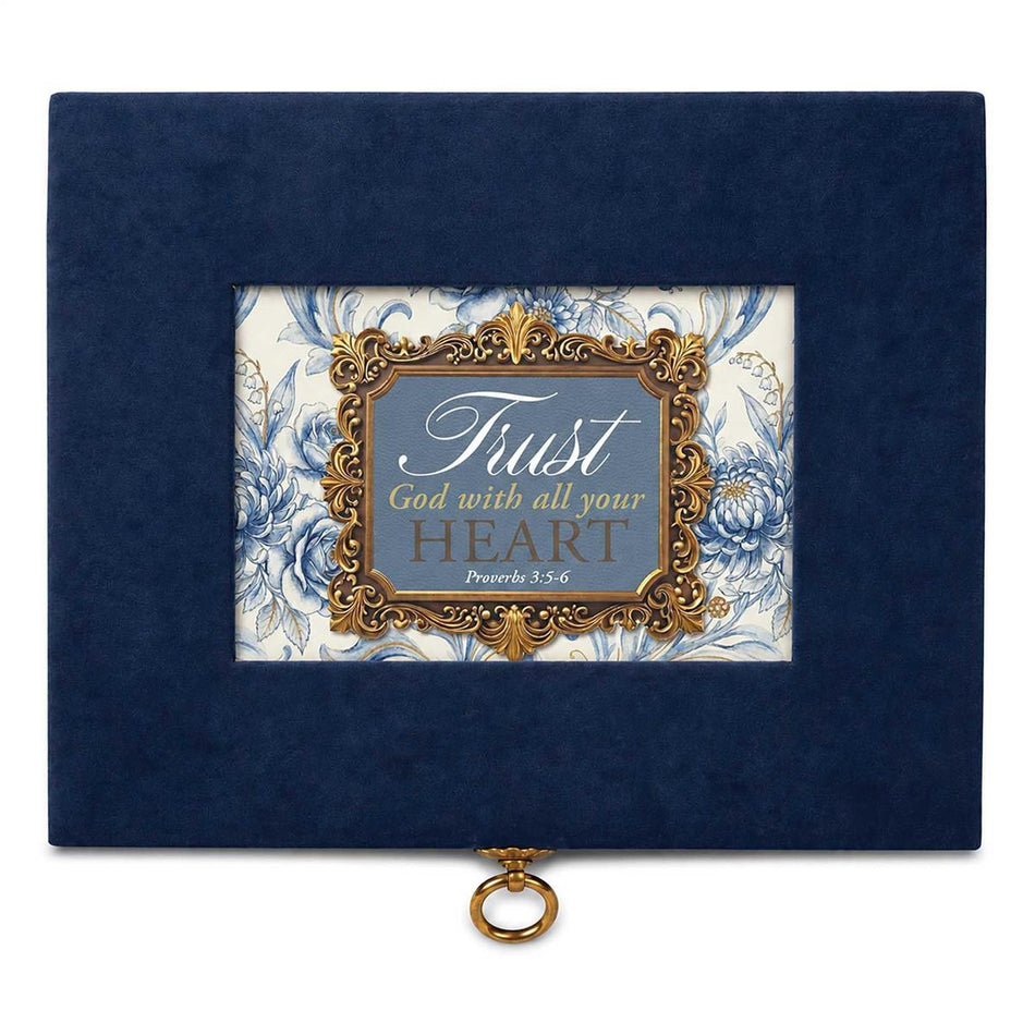 Large Suede Music Box Trust God With All by Dicksons