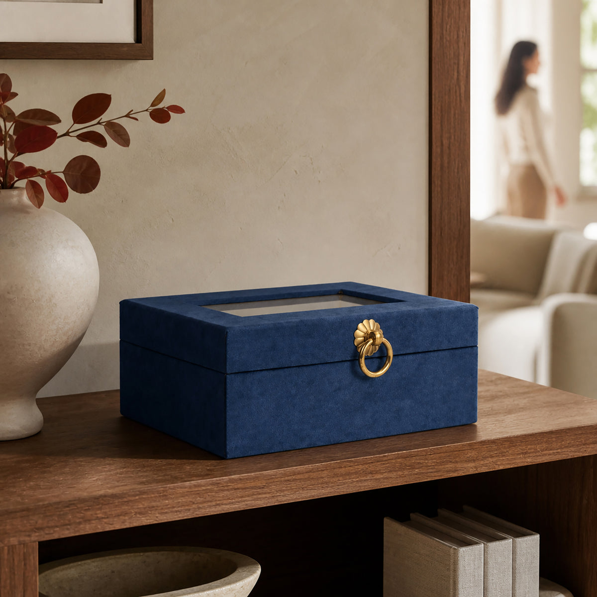 Large Suede Music Box Trust God With All by Dicksons, product view 9