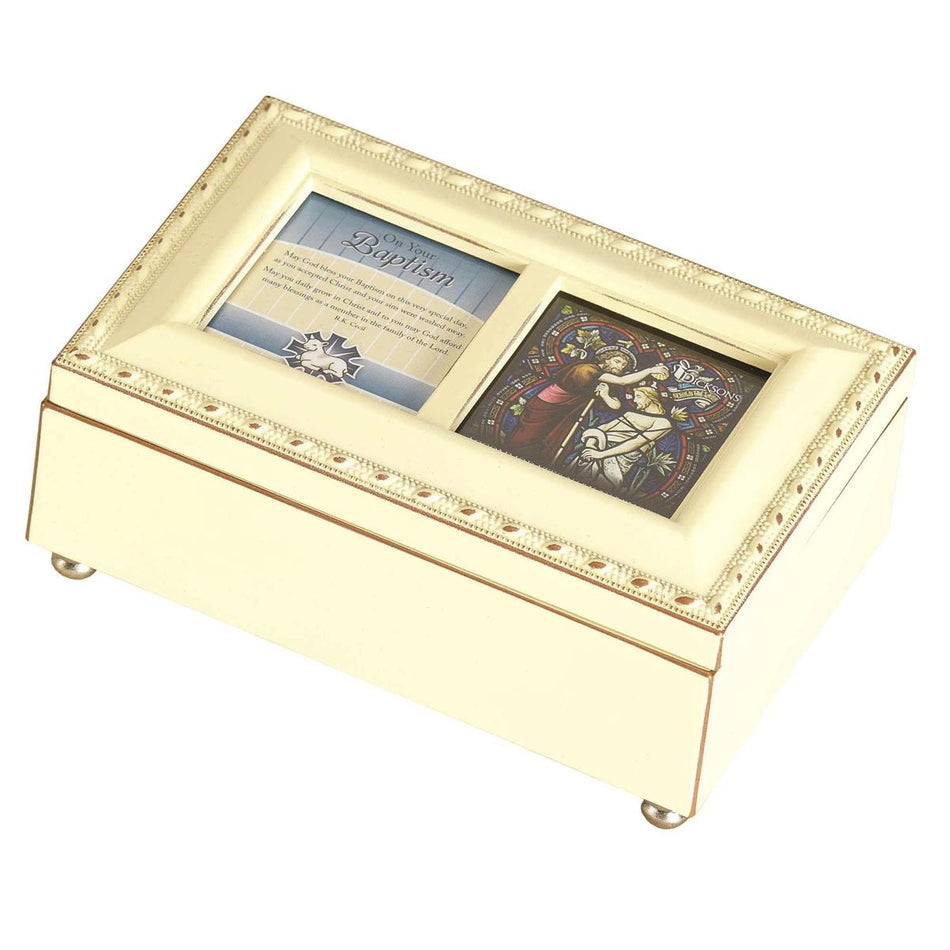Petite Music Box Baptism Ivory 6x4 by Dicksons