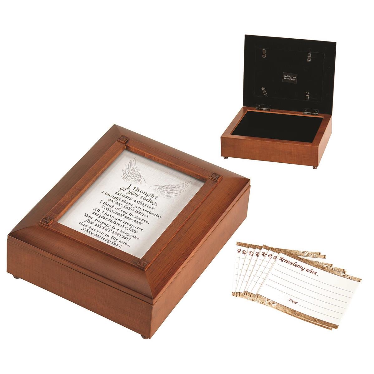 I Thought Of You Natural Brown 8 x 10 MDF Decorative Tabletop Friendship Box by Dicksons