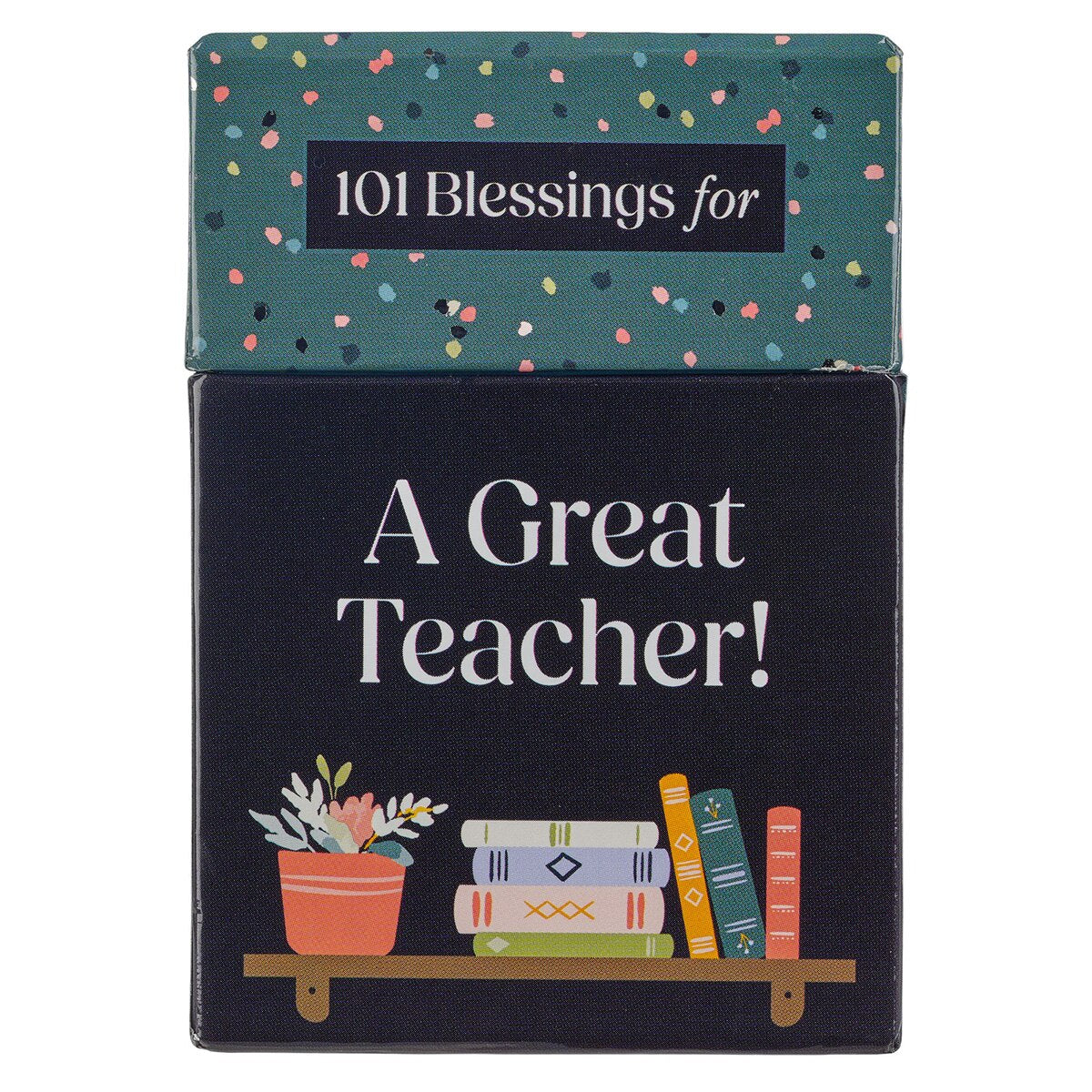101 Blessings For A Great Teacher Teal Confetti Box of Blessings by Christian Art Gifts