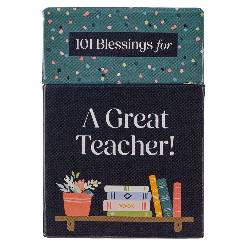 101 Blessings For A Great Teacher Teal Confetti Box of Blessings by Christian Art Gifts