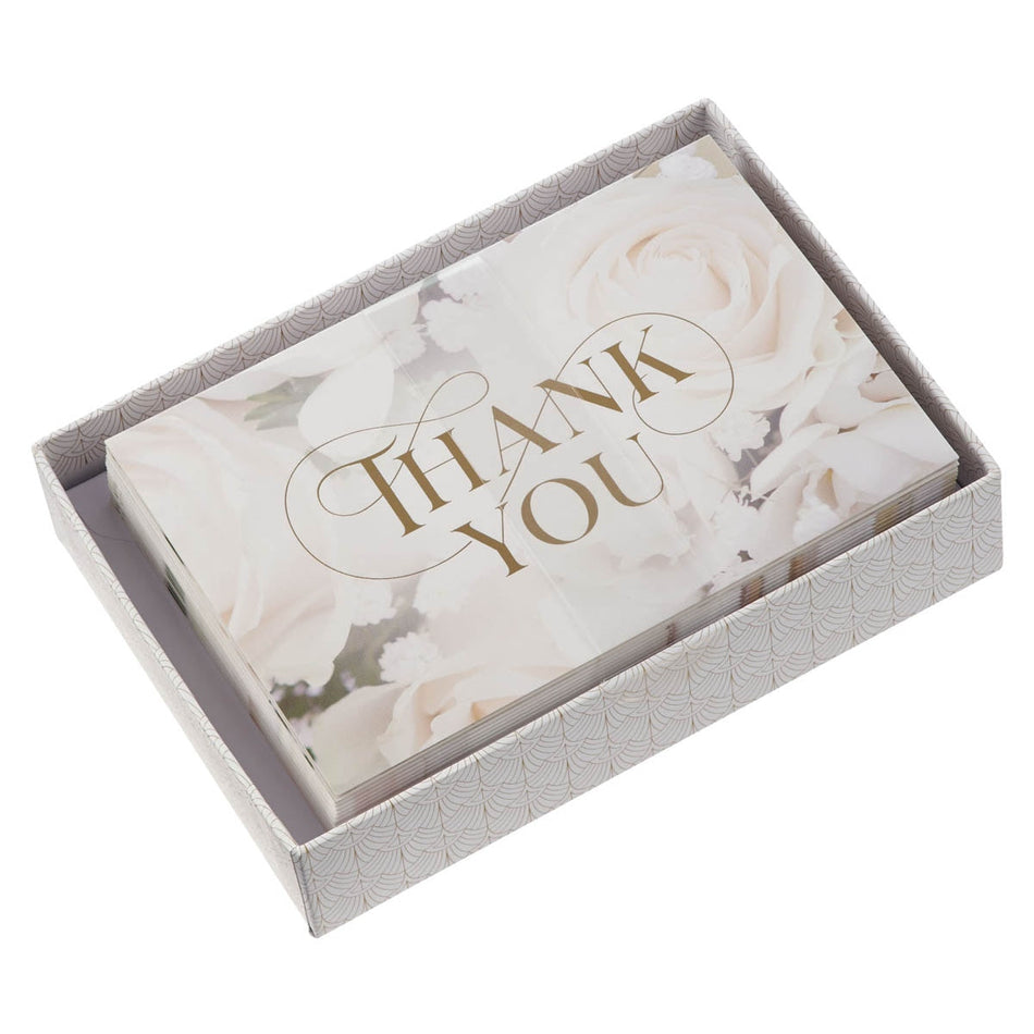 Ivory Rose Wedding Thank You Note Card Set (Pack of 20) by Christian Art Gifts