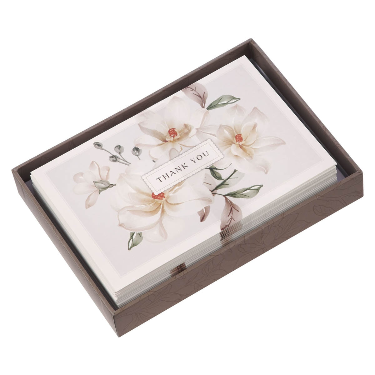 White Magnolia Thank You Note Card Set (Pack of 20) by Christian Art Gifts