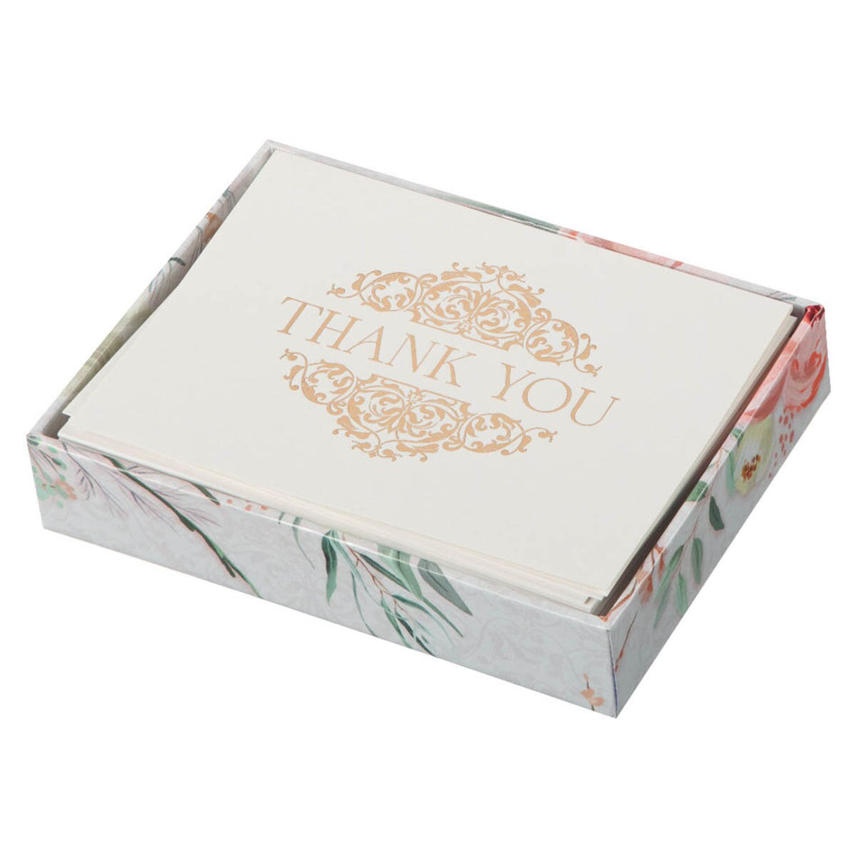 Thank You Gold Lattice Boxed Note Card Set (Pack of 20) by Christian Art Gifts