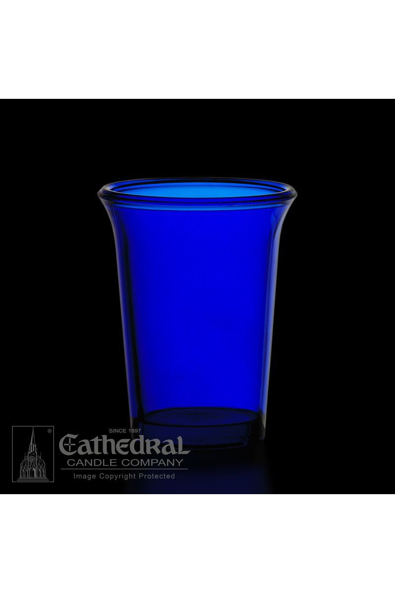 Blue 24 Hour Votive Glasses - YS204-DB by Anchor Christian Distributors