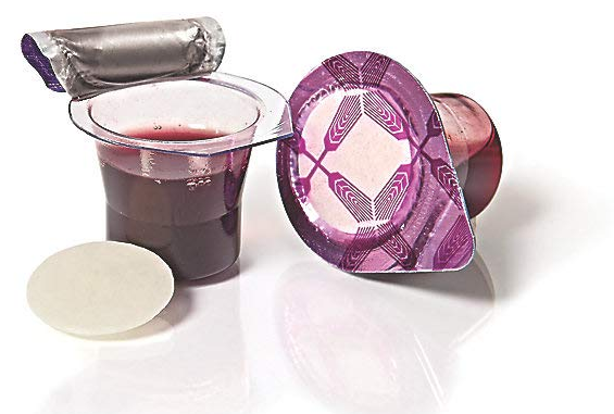 Actual Fellowship Cup individual juice and wafer portions