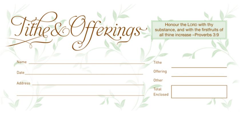 Offering Envelope: Tithe and Offerings - Bill-Sized (Box of 52) - Proverbs 3:9 (KJV)