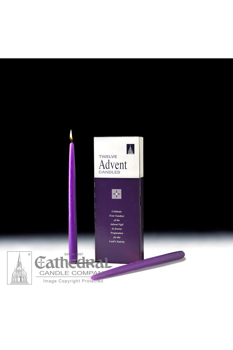 Bulk Replacement Advent Tapers for the Home - 12 Piece Sets - Purple by Anchor Christian Distributors