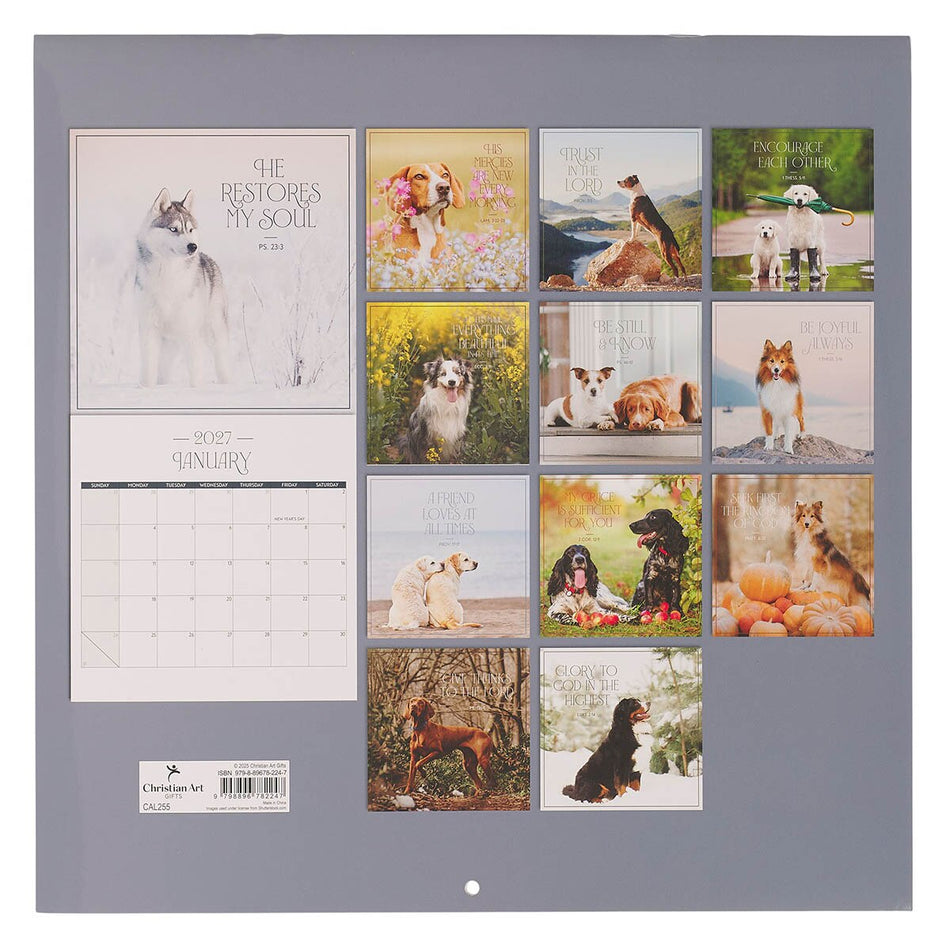 2027 Be Joyful Always Large Wall Calendar - 1 Thessalonians 5:16 by Christian Art Gifts, product view 2