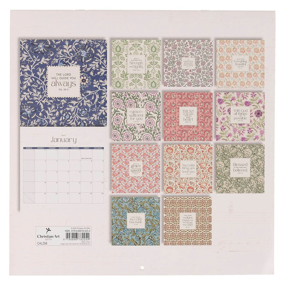 2027 Amazing Grace Large Wall Calendar by Christian Art Gifts, product view 2