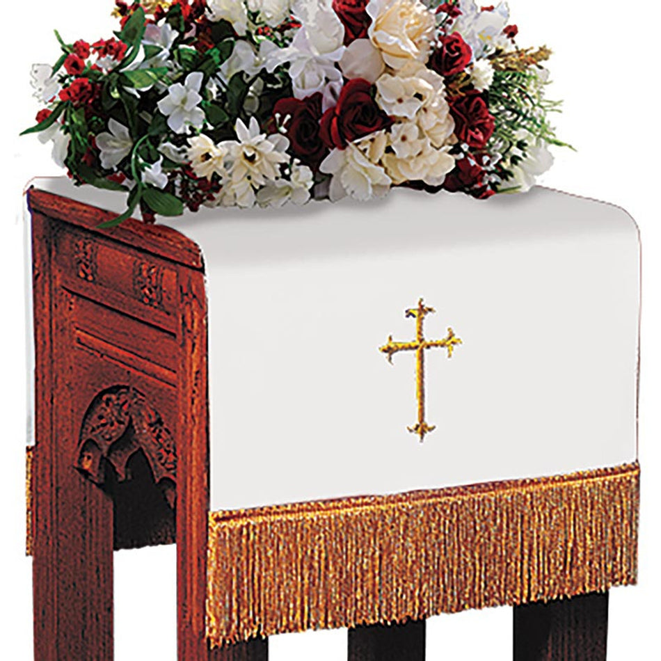 Reversible Fleur-de-Lis Cross Flower Stand Cover - Black/White