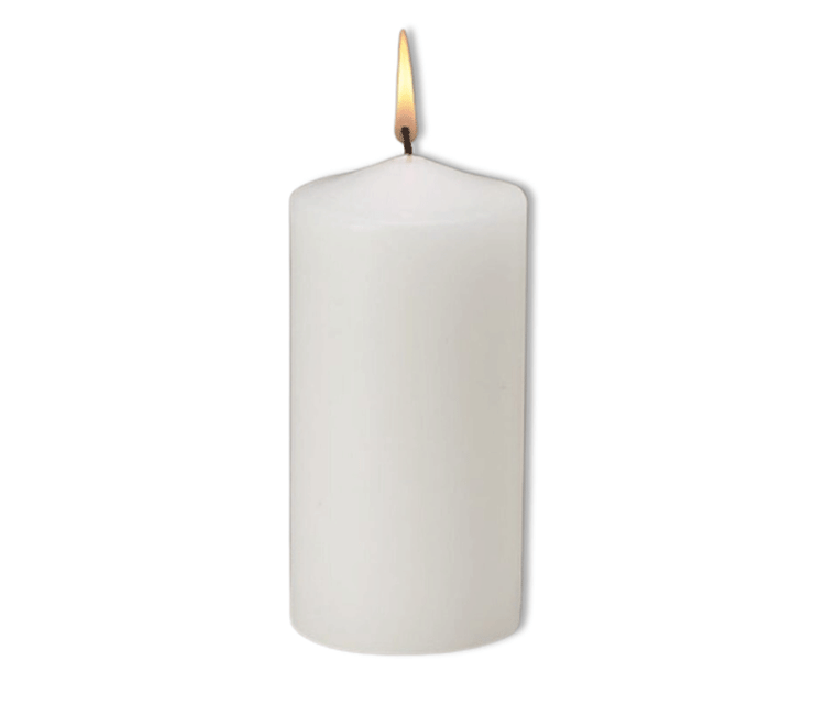 Plain White Memorial Pillar Candle